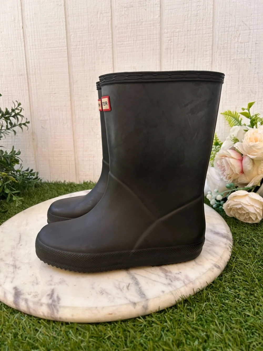 HUNTER Rain Boots black Toddler Size UK 11US 12 unisex/NEW